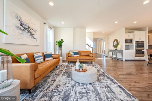 Interior, Kitchen, Living room, Recessed Lighting, Stainless Steel Appliances, Wood Texture Flooring