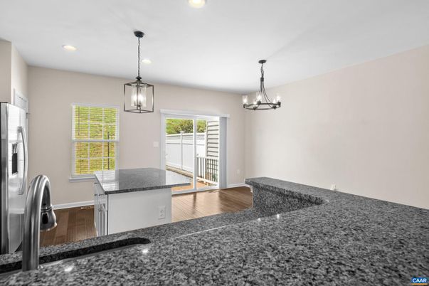 Chandelier, Interior, Kitchen, Pendant Lights, Recessed Lighting, Wood Texture Flooring