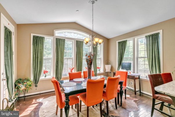 Chandelier, Dining room, Interior, Wood Texture Flooring