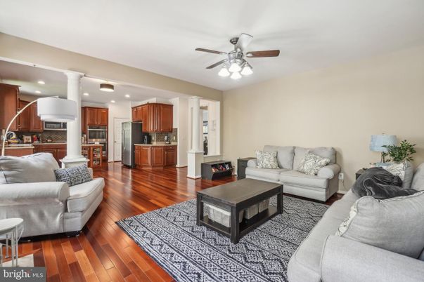 Interior, Kitchen, Living room, Recessed Lighting, Stainless Steel Appliances, Wood Texture Flooring