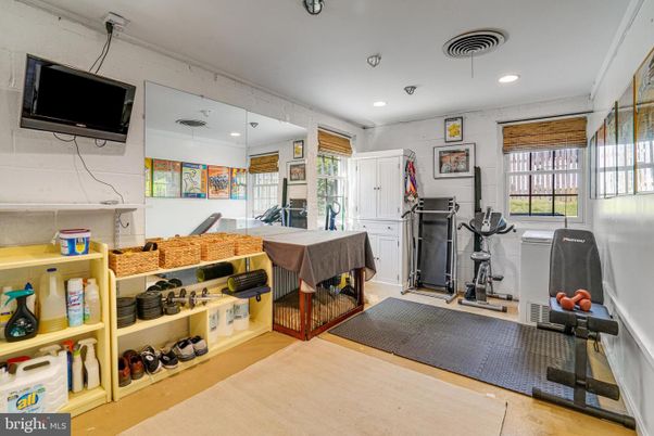 Billiard Table, Fitness Equipment, Game Room, Interior, Recessed Lighting