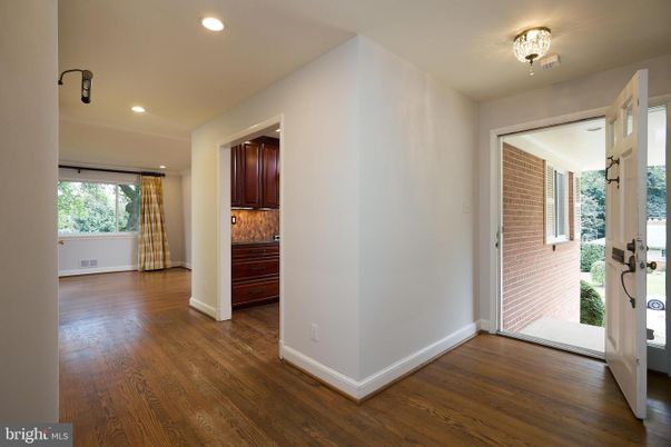 Empty room, Interior, Recessed Lighting, Stone Walls, Wood Texture Flooring