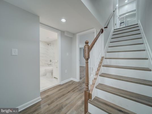 Interior, Marble, Marble Walls, Recessed Lighting, Wood Texture Flooring