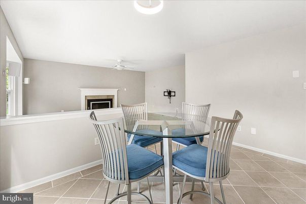 Dining room, Fireplace, Interior, Recessed Lighting