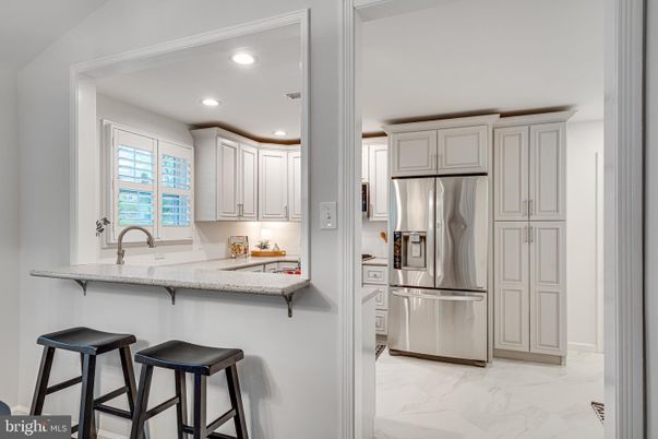 Interior, Kitchen, Marble, Recessed Lighting, Stainless Steel Appliances