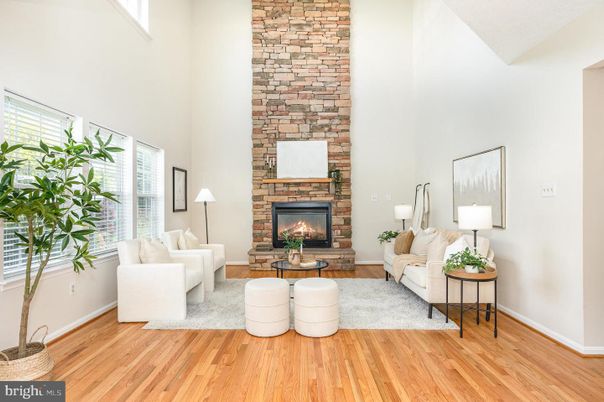 Fireplace, Interior, Living room, Stone Walls, Wood Texture Flooring