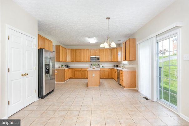 Chandelier, Interior, Kitchen, Stainless Steel Appliances