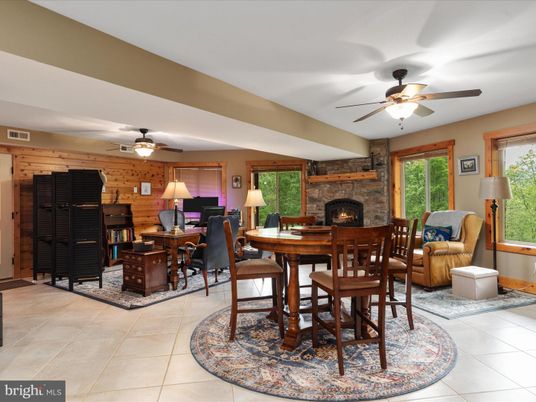 Dining room, Fireplace, Interior, Living room, Wooden Walls