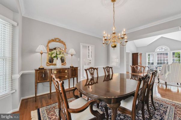 Chandelier, Dining room, Interior, Wood Texture Flooring