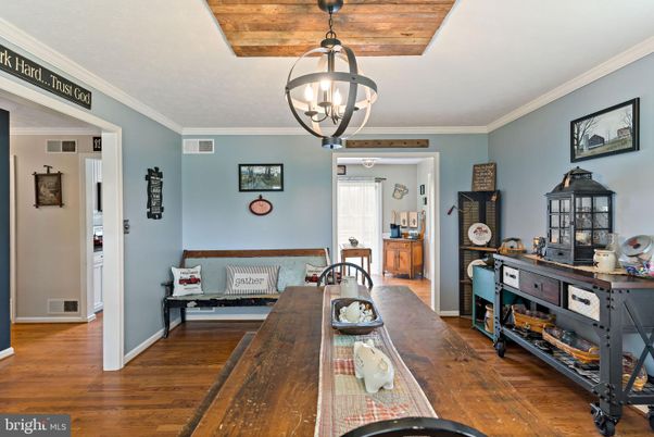 Chandelier, Dining room, Interior, Pendant Lights, Wooden Ceilings, Wood Texture Flooring