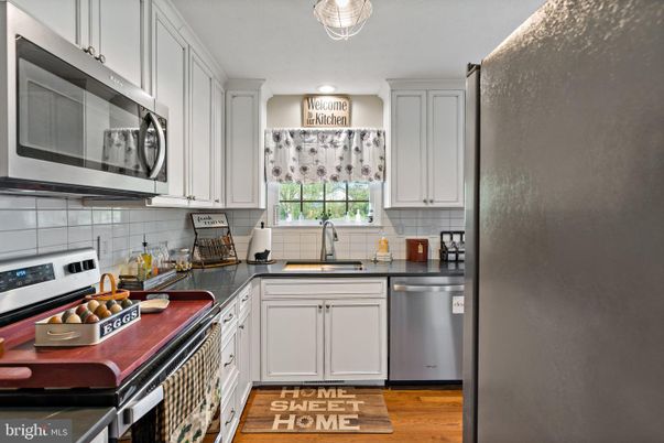 Interior, Kitchen, Stainless Steel Appliances, Wood Texture Flooring
