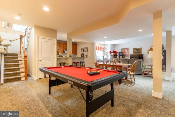 Billiard Table, Chandelier, Dining room, Game Room, Interior, Recessed Lighting