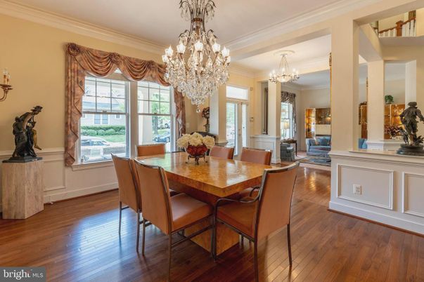 Chandelier, Dining room, Interior, Wood Texture Flooring