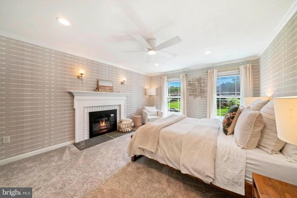 Bedroom, Fireplace, Interior, Recessed Lighting