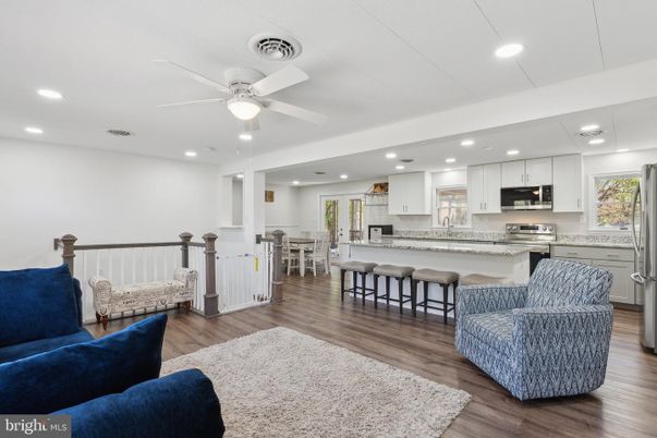 Dining room, Interior, Kitchen, Recessed Lighting, Stainless Steel Appliances, Wood Texture Flooring