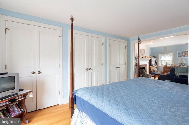 Bedroom, Fireplace, Interior, Wood Texture Flooring