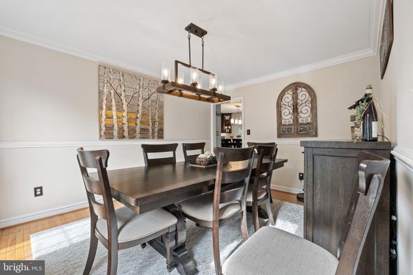 Chandelier, Dining room, Interior, Pendant Lights, Wood Texture Flooring