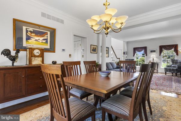 Chandelier, Dining room, Interior, Wood Texture Flooring