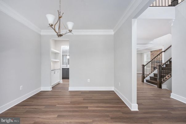 Empty room, Interior, Pendant Lights, Wood Texture Flooring