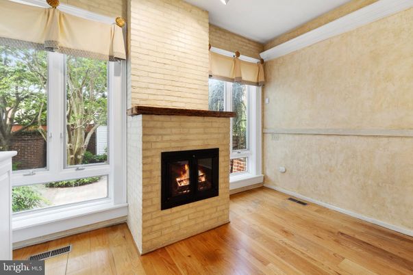 Empty room, Fireplace, Interior, Wood Texture Flooring