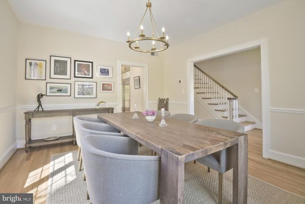Chandelier, Dining room, Interior, Pendant Lights, Wood Texture Flooring