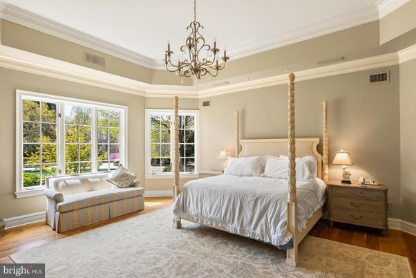 Bedroom, Chandelier, Interior, Wood Texture Flooring