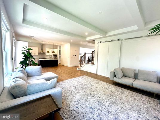 Interior, Kitchen, Living room, Pendant Lights, Recessed Lighting, Stainless Steel Appliances, Wood Texture Flooring