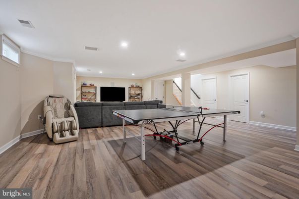 Game Room, Interior, Recessed Lighting, Wood Texture Flooring