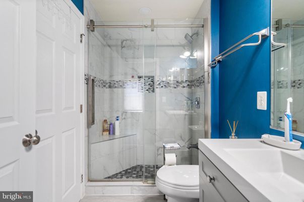 Bathroom, Glass Shower, Interior, Marble Walls