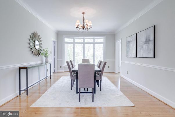 Chandelier, Dining room, Interior, Wood Texture Flooring
