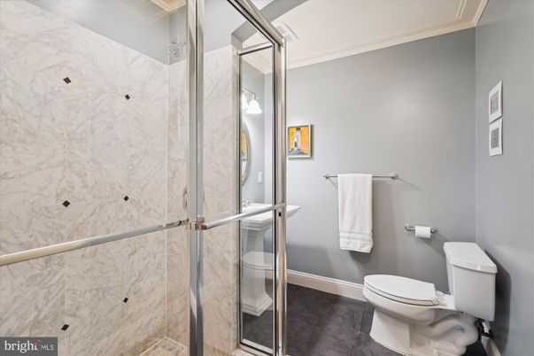 Bathroom, Glass Shower, Interior, Marble Walls