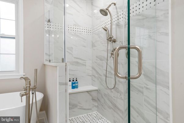 Bathroom, Glass Shower, Interior, Marble Walls