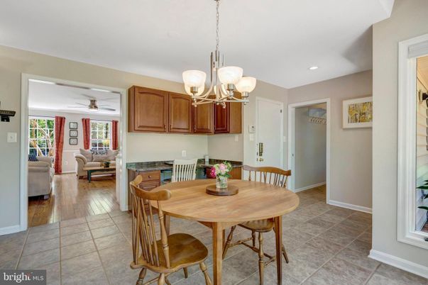 Chandelier, Dining room, Interior, Kitchen, Living room, Recessed Lighting, Wood Texture Flooring
