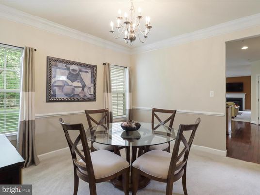 Chandelier, Dining room, Fireplace, Interior, Recessed Lighting, Wood Texture Flooring