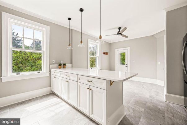 Interior, Kitchen, Marble, Pendant Lights, Recessed Lighting
