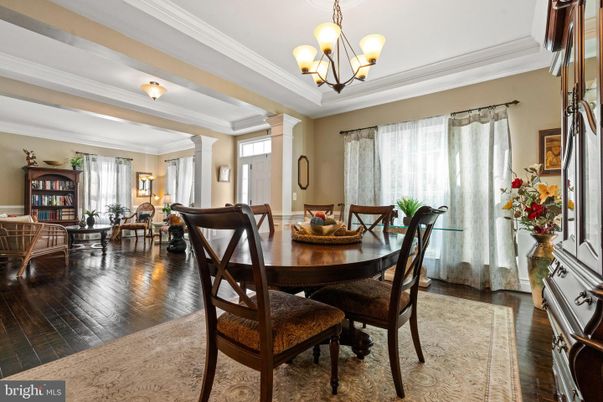 Chandelier, Dining room, Interior, Wood Texture Flooring