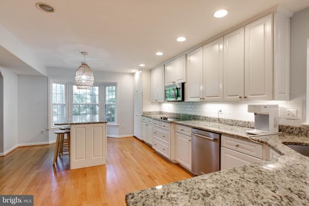 Chandelier, Interior, Kitchen, Recessed Lighting, Wood Texture Flooring