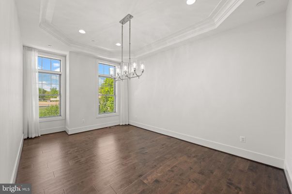 Chandelier, Empty room, Interior, Pendant Lights, Recessed Lighting, Wood Texture Flooring