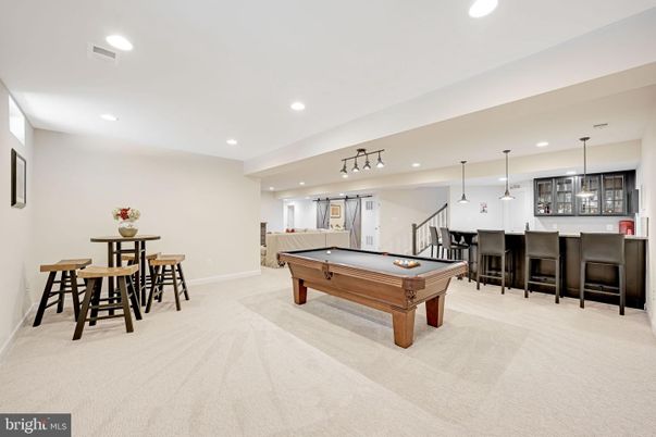Billiard Table, Game Room, Interior, Pendant Lights, Recessed Lighting