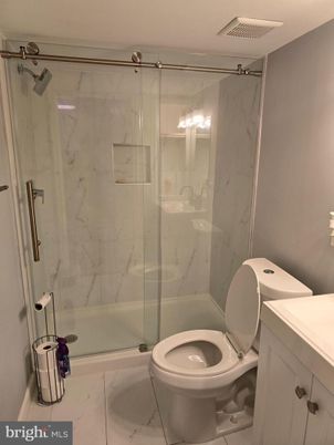Bathroom, Glass Shower, Interior, Marble Walls