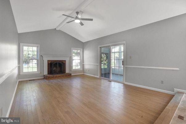 Empty room, Fireplace, Interior, Wood Texture Flooring