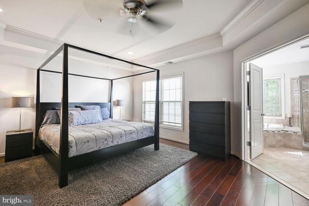 Bathroom, Bedroom, Glass Shower, Interior, Recessed Lighting, Wood Texture Flooring