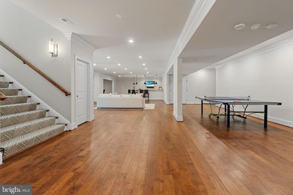 Game Room, Interior, Pendant Lights, Recessed Lighting, Wood Texture Flooring