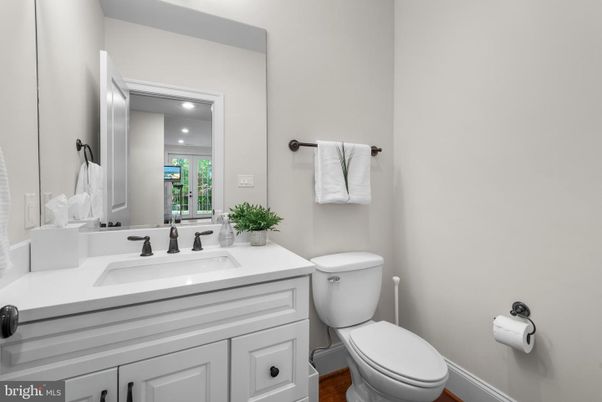 Bathroom, Interior, Recessed Lighting, Wood Texture Flooring