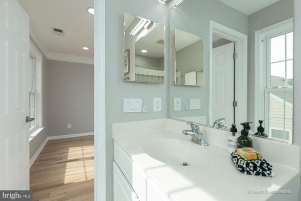 Bathroom, Interior, Recessed Lighting, Wood Texture Flooring