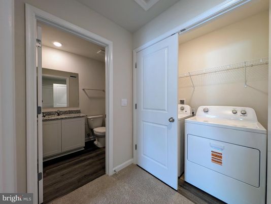 Interior, Recessed Lighting, Utility Closets, Washer, Wood Texture Flooring
