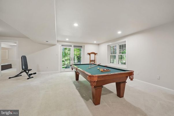 Billiard Table, Fitness Equipment, Game Room, Interior, Recessed Lighting