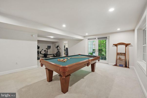 Billiard Table, Fitness Equipment, Game Room, Interior, Recessed Lighting