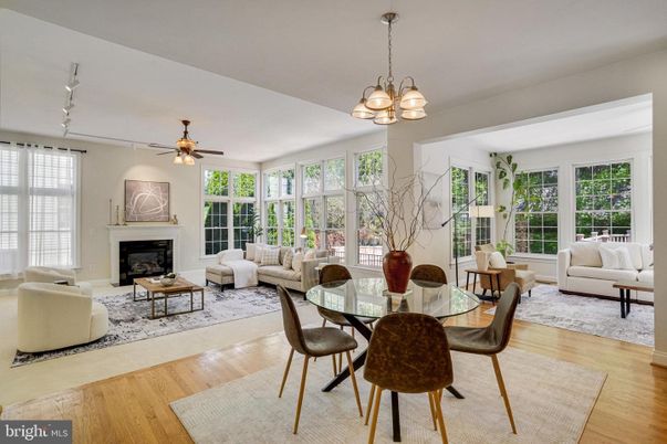 Chandelier, Dining room, Fireplace, Interior, Living room, Wood Texture Flooring