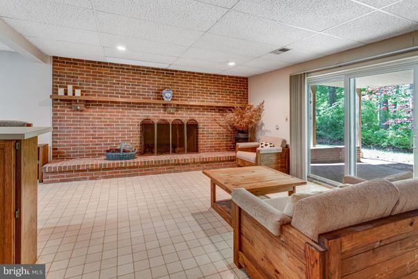 Fireplace, Interior, Recessed Lighting, Stone Walls